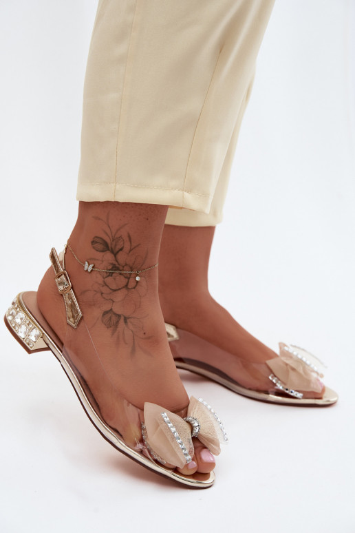 Perregimi sandalen met glanzende gaten I SiateczkoIną Boog D&A MR61-9004 gouden kleur