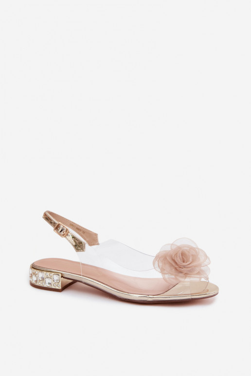 Sandales transparentes pour femmes avec rose D&A MR61-9003 or