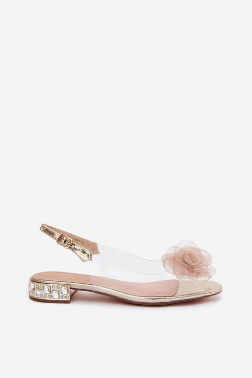 Sandales transparentes pour femmes avec rose D&A MR61-9003 or