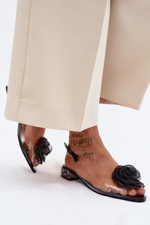 Damensandalen DurchschauenRose D&A MR61-9003 schZuarze Farbe