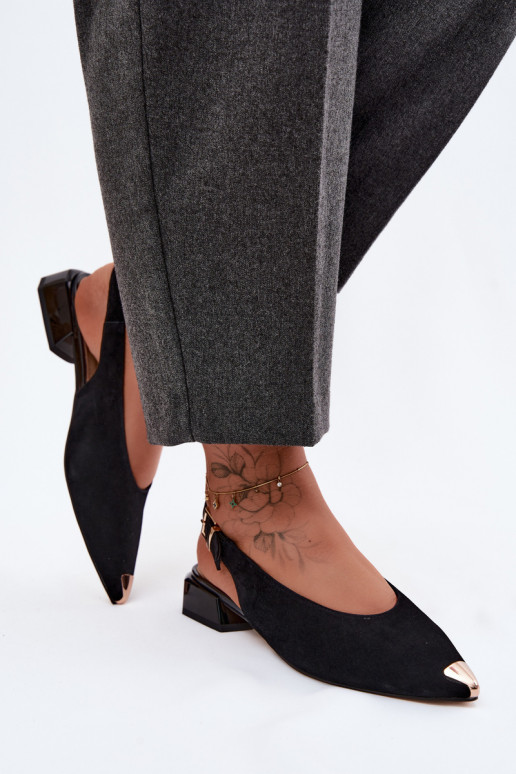 Leer Suède damessandalen Op een lage hak D&A CR61-3050 zInart