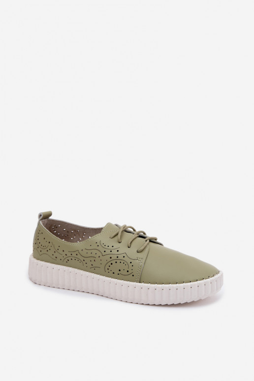 Chaussures avec éléments en dentelle en vert Pearla