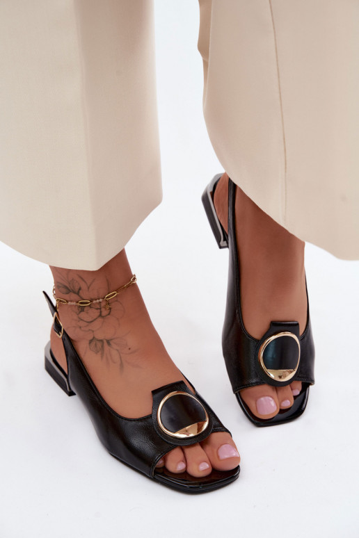 Dames sandalen met brede hakken met ornamenten zInart Glima