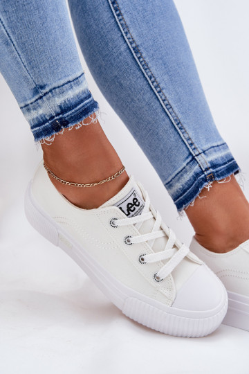 Casual schoenen met platform in wit