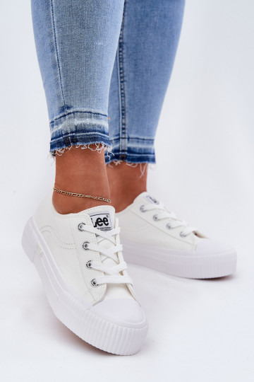 Casual schoenen met platform in wit 2