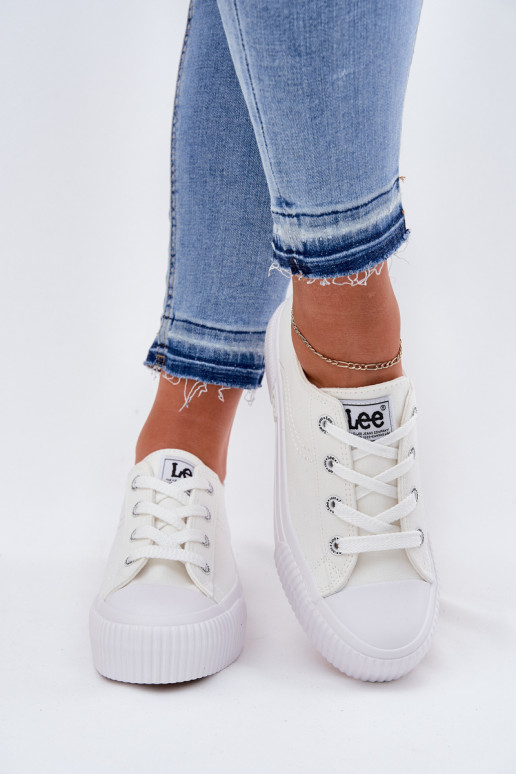 Casual schoenen met platform in wit
