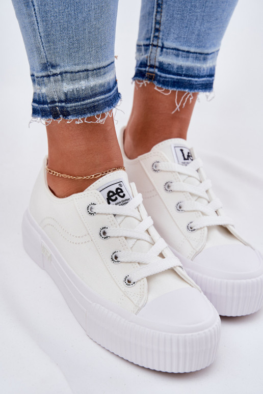 Casual schoenen met platform in wit
