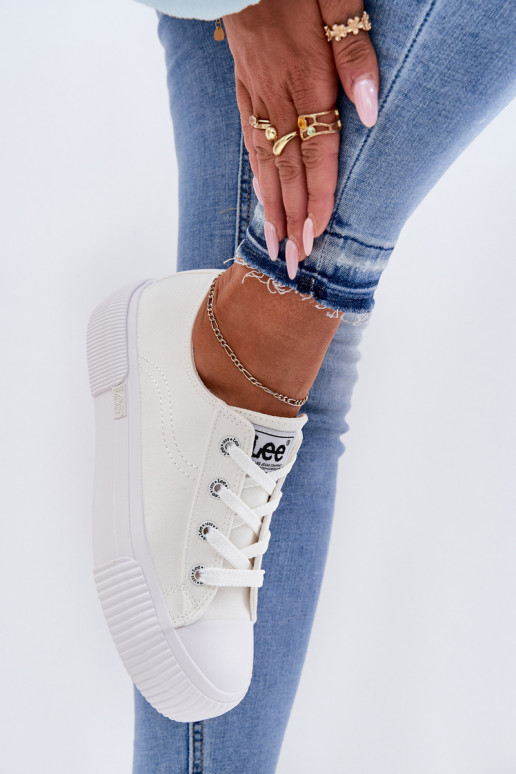 Casual schoenen met platform in wit