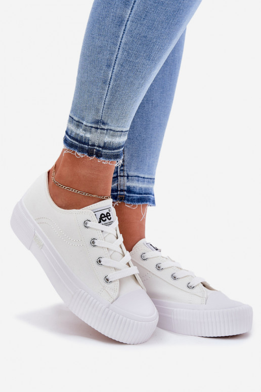Casual schoenen met platform in wit