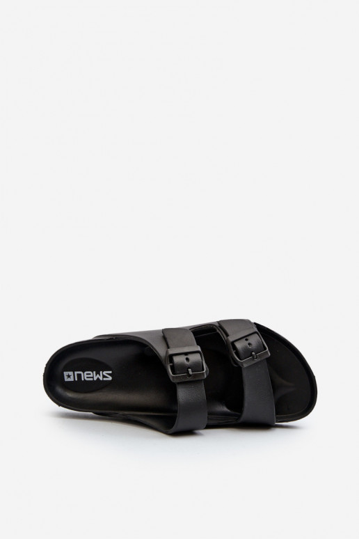 Sandales pour hommes légères avec boucles en noir Avatara