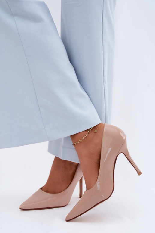Talons hauts vernis classiquesImitacji Skóry beige Odira