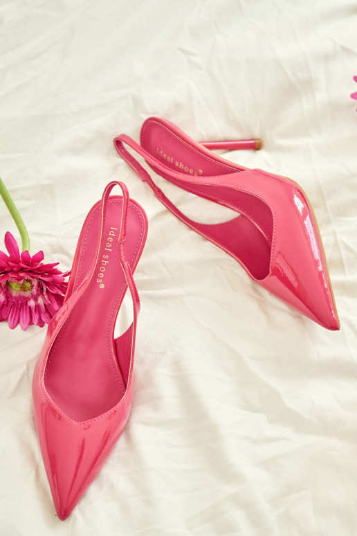 Sandales à talons hauts roses en cuir verni Calera