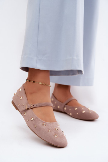 Ballerinas Met Decoratie I Strepenem beige Cuddly