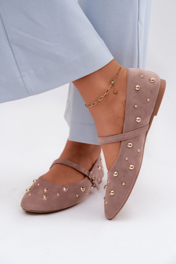 Ballerinas Met Decoratie I Strepenem beige Cuddly 2