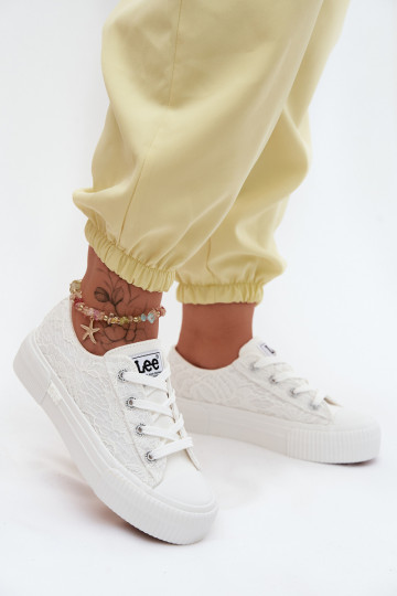 Casual schoenen met kantmotieven en platform LEE ISLA LACE INOMEN LOIN 50261003.1FG in wit 2