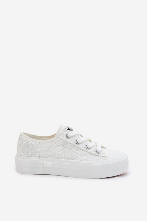 Casual schoenen met kantmotieven en platform LEE ISLA LACE INOMEN LOIN 50261003.1FG in wit