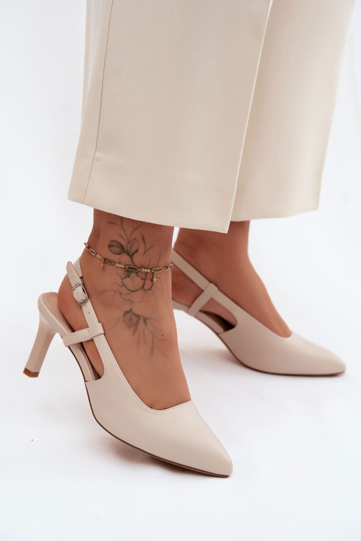 Dames sandalen met hakken Sergio Leone SK157 beige