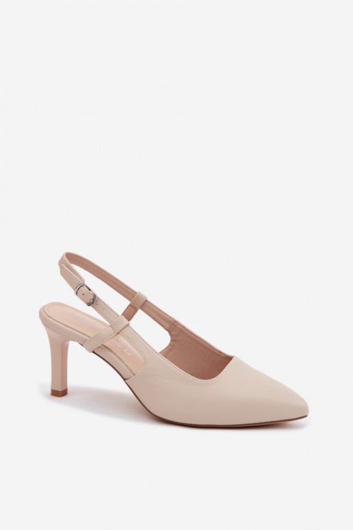 Damen-Sandalen mit Absatz Sergio Leone SK157 in Sandfarbe