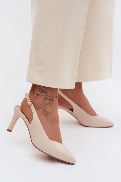 Damensandalen Ermöglicht Smukłym Obcasie Sergio Leone SK158 Beige