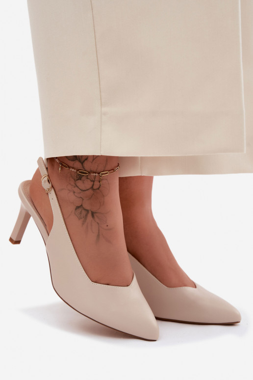 Dames sandalen Op Smukłym Obcasie Sergio Leone SK158 beige