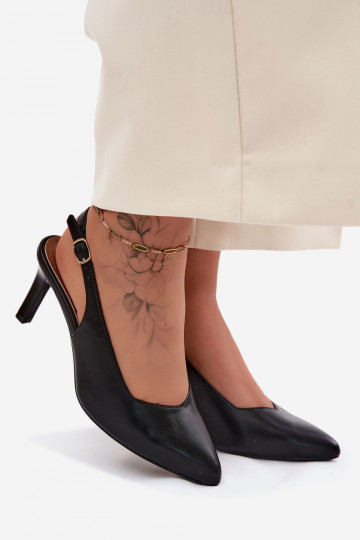 Sandales pour femmes à talons fins Sergio Leone SK158 en noir