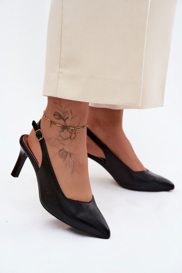 Sandales pour femmes Activé Smukłym Obcasie Sergio Leone SK158 couleur noire 2