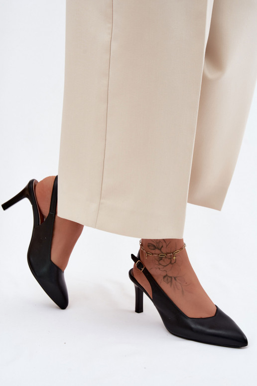 Sandales pour femmes à talons fins Sergio Leone SK158 en noir