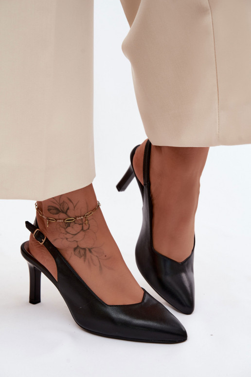 Sandales pour femmes Activé Smukłym Obcasie Sergio Leone SK158 couleur noire