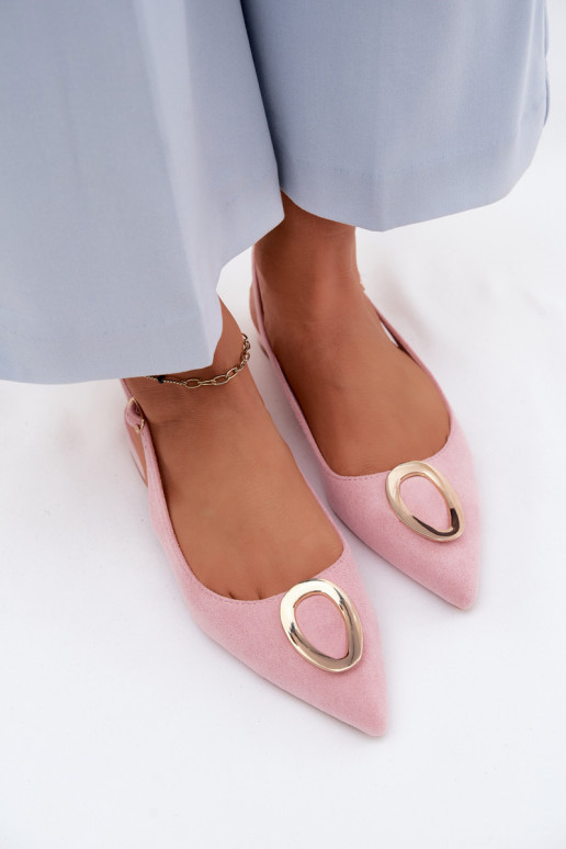 Sandales pour femmes avec des talons larges avec des ornements couleur rose Sparkle