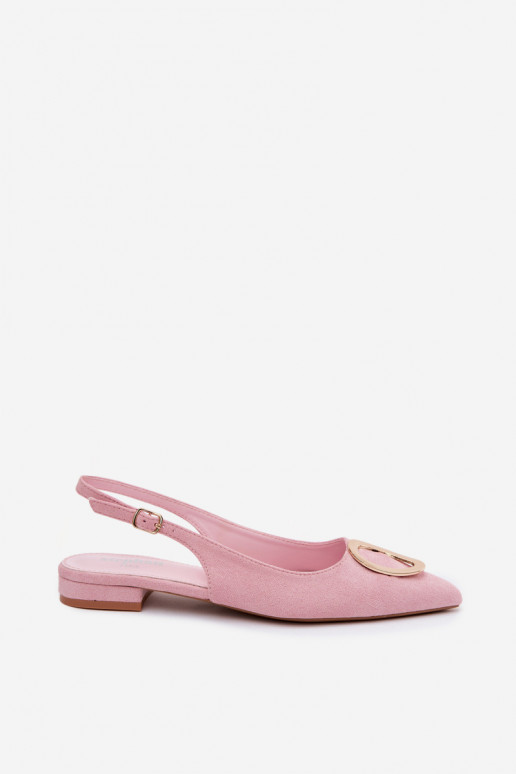 Sandales pour femmes avec des talons larges avec des ornements couleur rose Sparkle