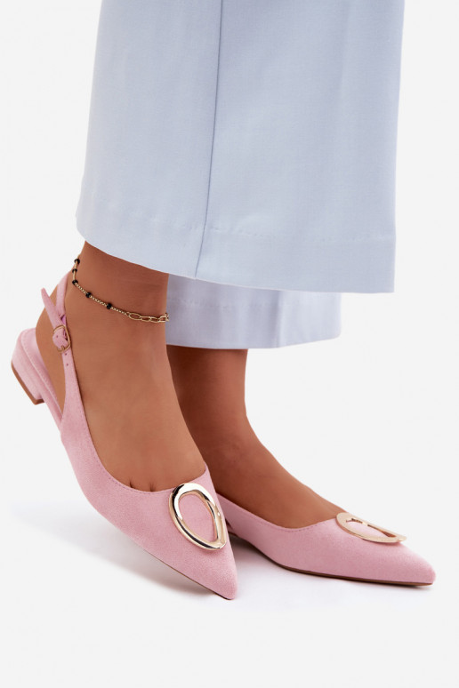 Sandales pour femmes avec des talons larges avec des ornements couleur rose Sparkle