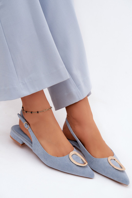 Dames sandalen met brede hakken met ornamenten blauIn Sparkle