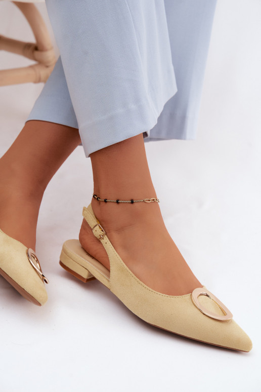 Dames sandalen met brede hakken met ornamenten geel Sparkle