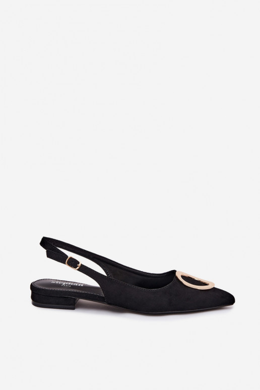 Sandales pour femmes avec des talons larges avec des ornements couleur noire Sparkle