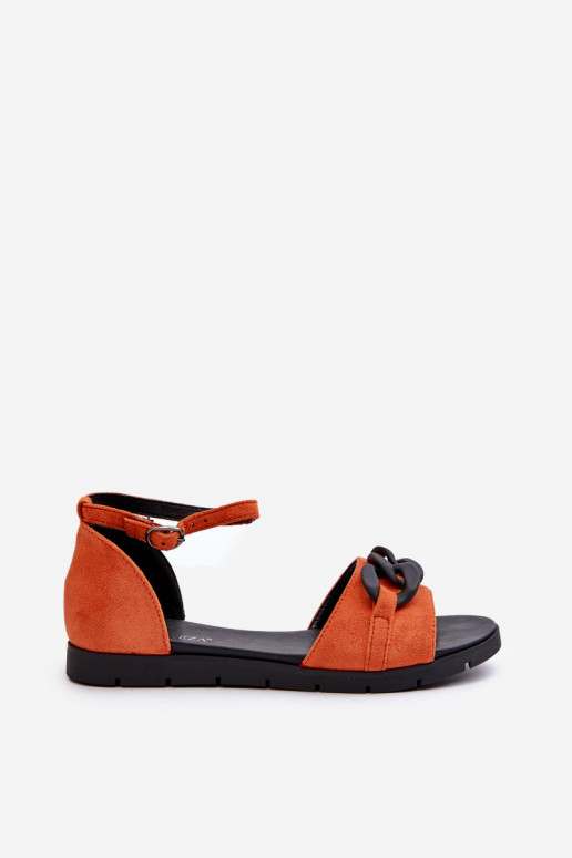 Sandalen voor dames met kettingen Vinceza 17320 oranje
