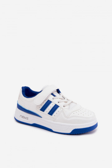 Kindersneakers met plakkende sluitingen wit-blauw Neressa