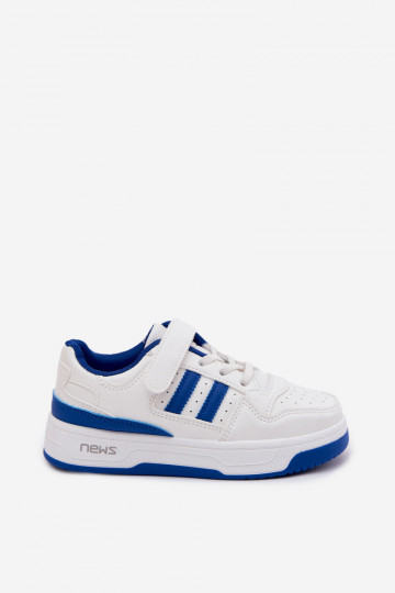 Kindersneakers met plakkende sluitingen wit-blauw Neressa 2