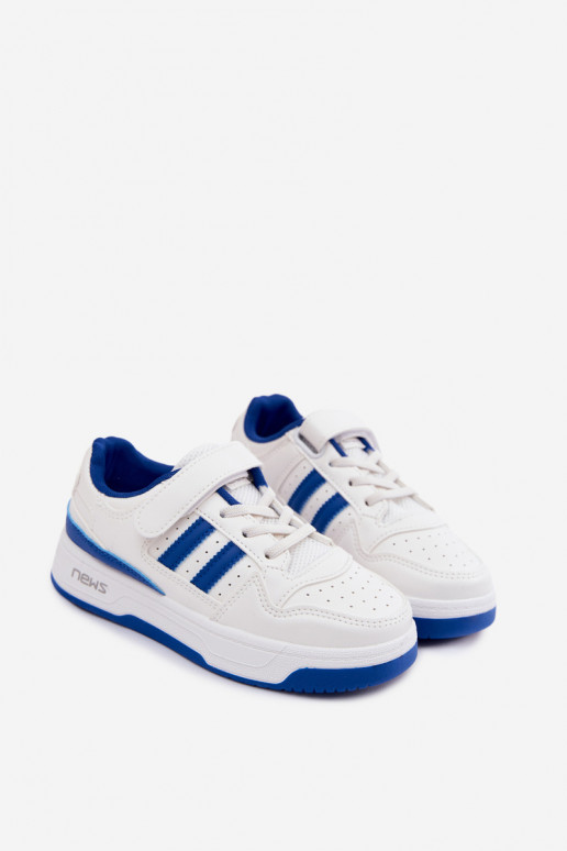 Kindersneakers met plakkende sluitingen wit-blauw Neressa