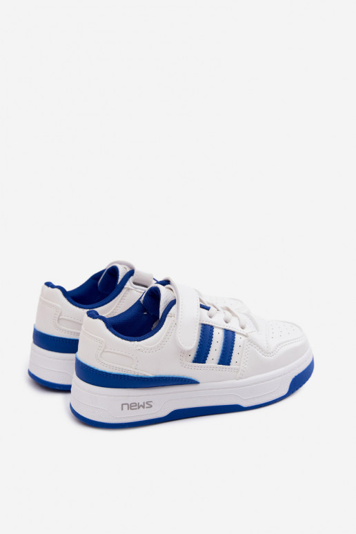 Kinder-Sneaker mit Klettverschlüssen in Weiß-Blau Neressa