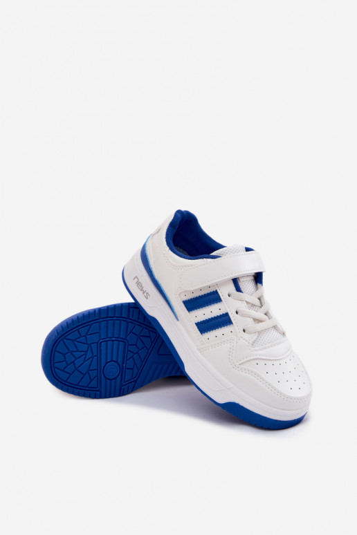 Kinder-Sneaker mit Klettverschlüssen in Weiß-Blau Neressa