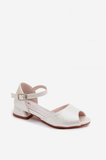 Sandales brillantes pour enfants blanches Pebble