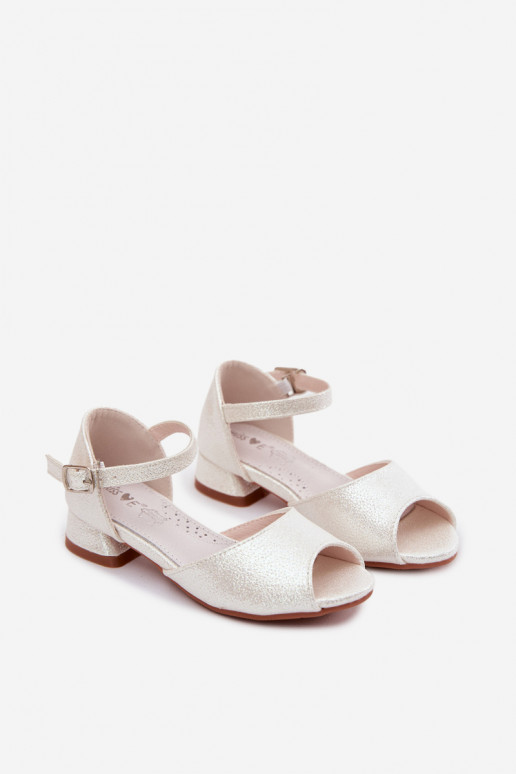 Glanzende sandalen Kinderen Initte kleur Pebble