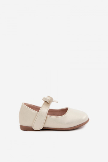 ballerines Puéril avec attaches adhésives avec des rubans beige Drippy 2