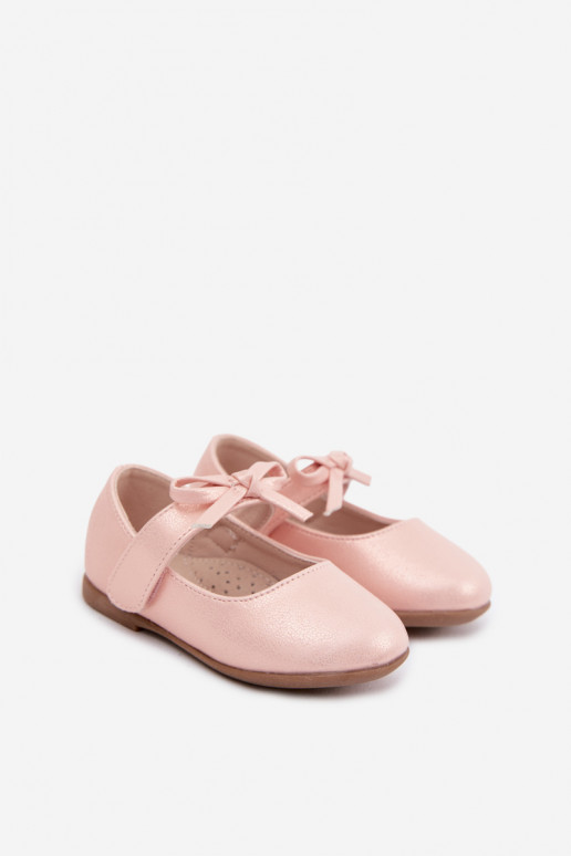 ballerines Puéril avec attaches adhésives avec des rubans couleur rose Drippy