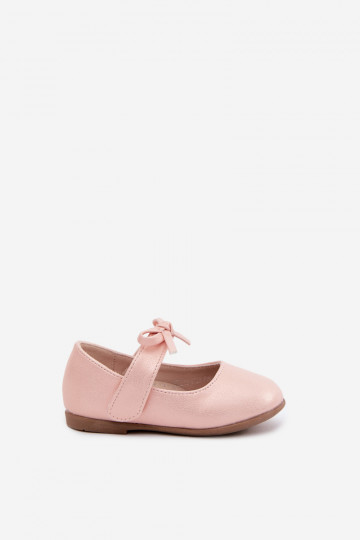 Ballerines pour enfants avec fermetures adhésives et nœuds couleur rose Drippy 2