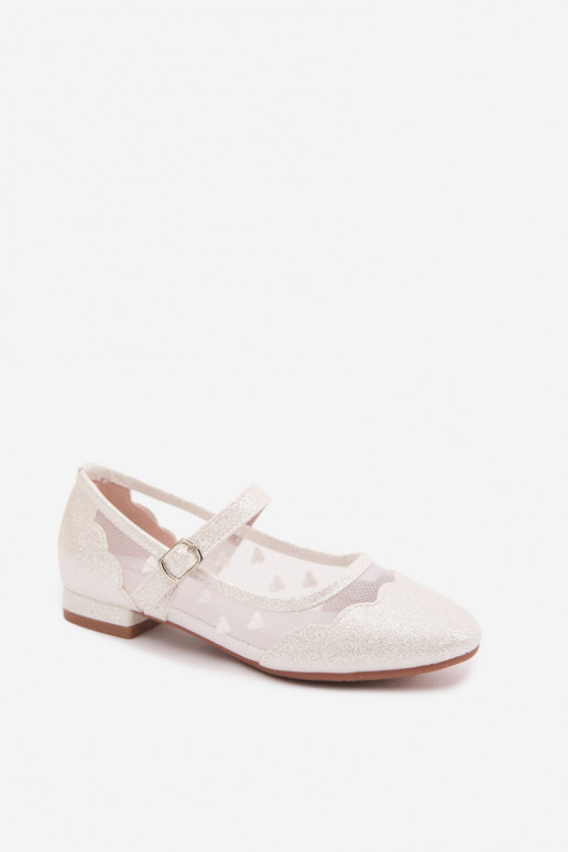 Glanzende ballerinas Dla DzieInczynek Gaas met hartjes Initte kleur Binky