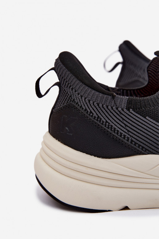 Heren instap sportschoenen met platform Kobbo 102421 zwart