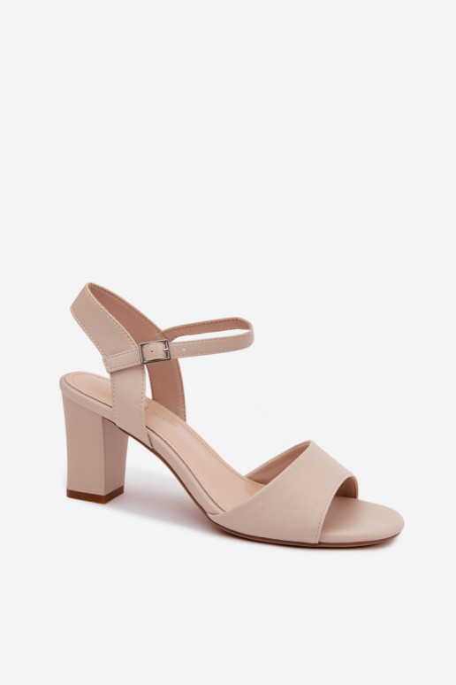 Damen-Sandalen mit hohen Absätzen Sergio Leone SK861 Beige