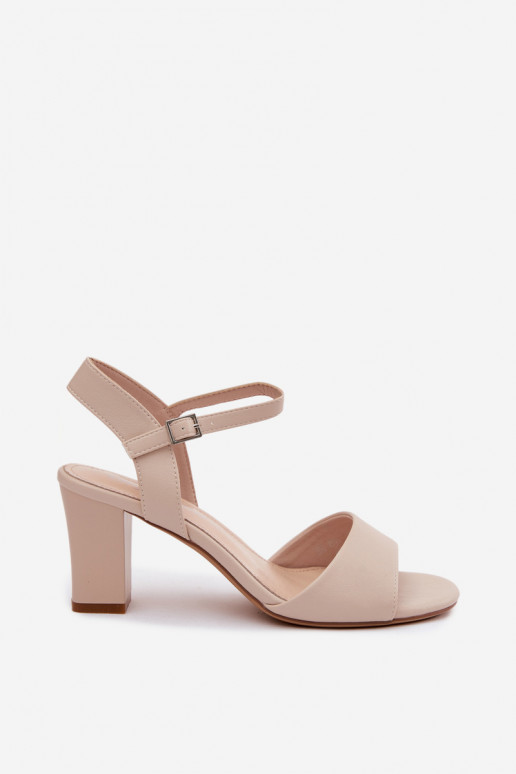 Damen Sandalen mit hohen Absätzen Sergio Leone SK861 sandfarben