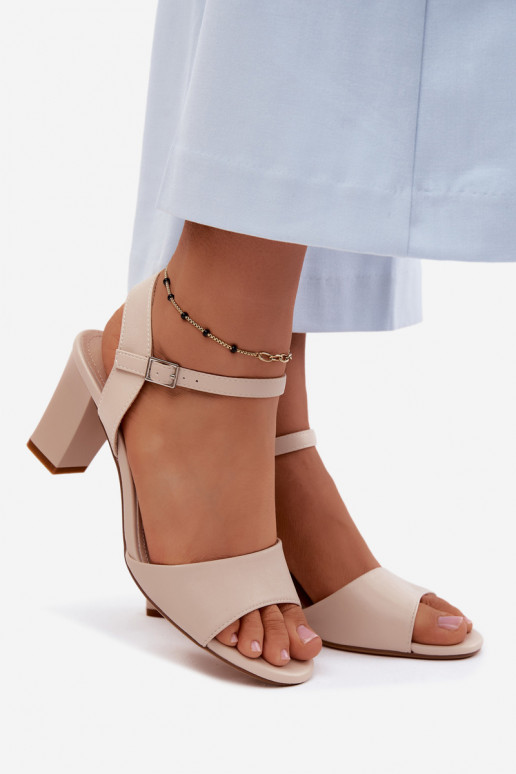 Damen-Sandalen mit hohen Absätzen Sergio Leone SK861 Beige